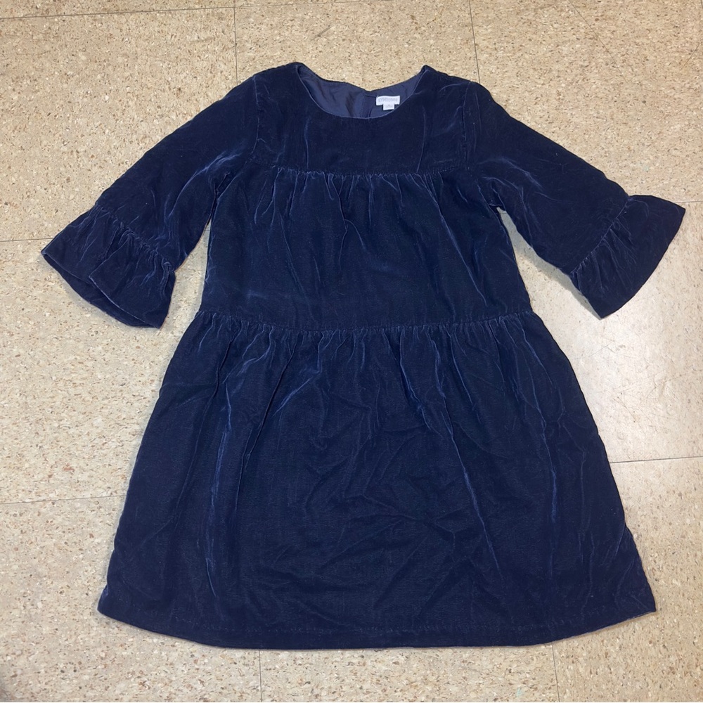 Gymboree‎ Girls Blue Velvet Tiered Lined Holiday Dress Elegant Party Size 8